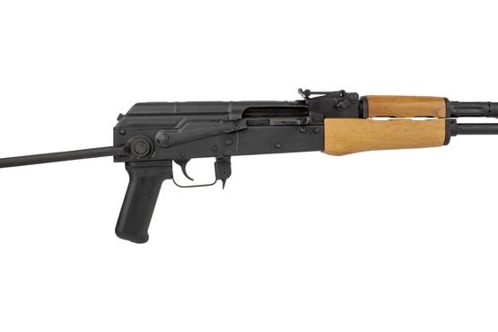 Century Arms Romanian under folder WASR-10 is built off a light stamped receiver with traditional safety and standard furniture.